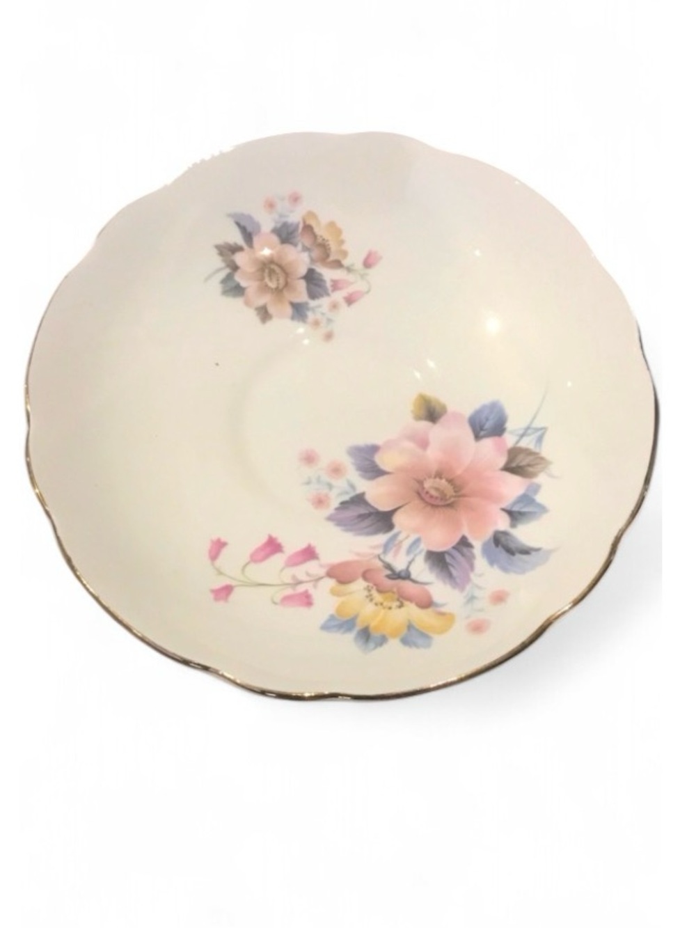Orphan Royal Ascot Bone China Floral Saucer England 1950s
